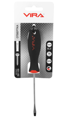 Отвертка плоская SL 3,0* 75мм VIRA (391106) в Мегионе