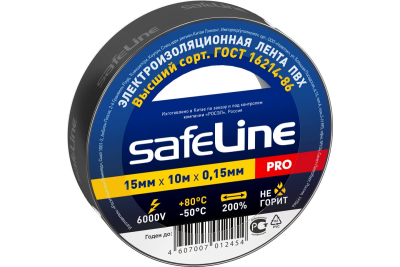 Изолента черная 15мм*10м Safelline (4106) в Мегионе