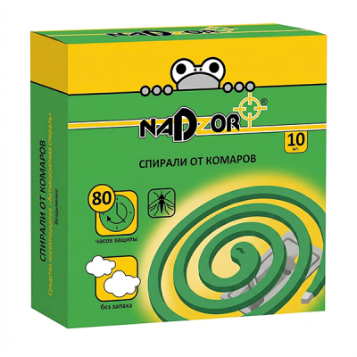 Спирали от комаров NADZOR (10шт) зеленые в Мегионе