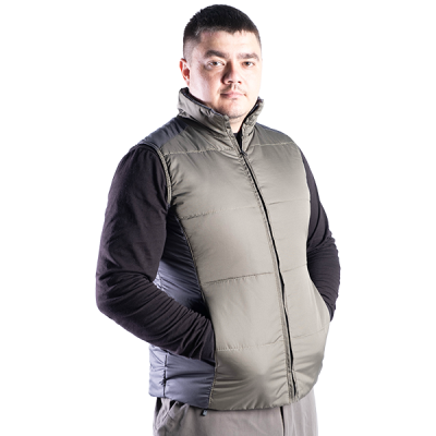 Жилет утепленный на флисе (хаки +серый) в Мегионе