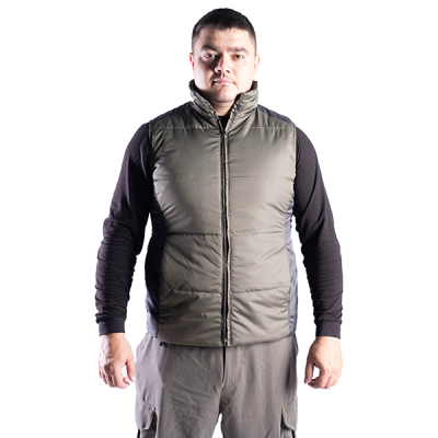 Жилет утепленный на флисе (хаки +серый) в Мегионе