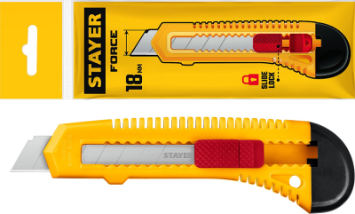 Нож монтажный с выдвижным лезвием 18мм STAYER пластм.(0911) в Мегионе