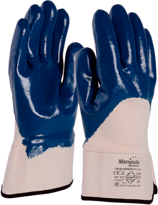 Перчатки нитриловые КЧ /крага частичное покрытие/ N51002-J / в Мегионе