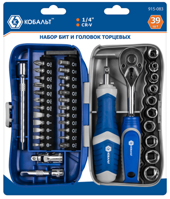 Отвертка со сменн. битами и головками 39пред. Кобальт (915-083) в Мегионе