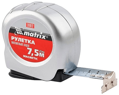 Рулетка  7,5м *25мм MATRIX MAGNETIC магнитный зацеп (31012) в Мегионе