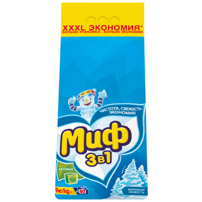 Стиральный порошок Миф автомат 9кг в Мегионе